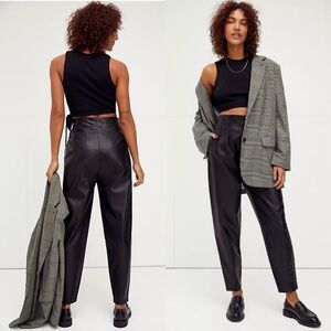 FREE PEOPLE High-waisted Faux Leather Pants Size 12